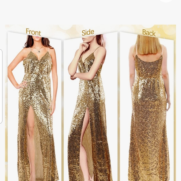 Gold sequin dress - Picture 2 of 6